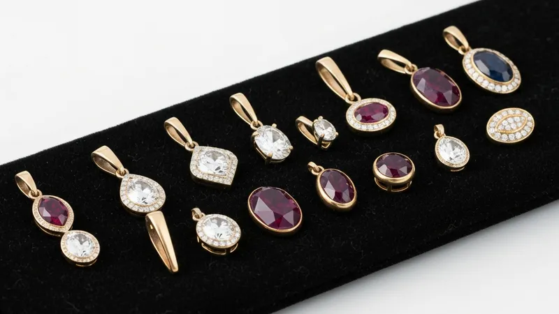 Pendentifs en rubis avec d'autres pierres précieuses