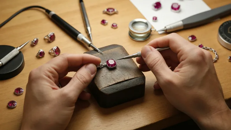 Réparation des pendentifs en rubis